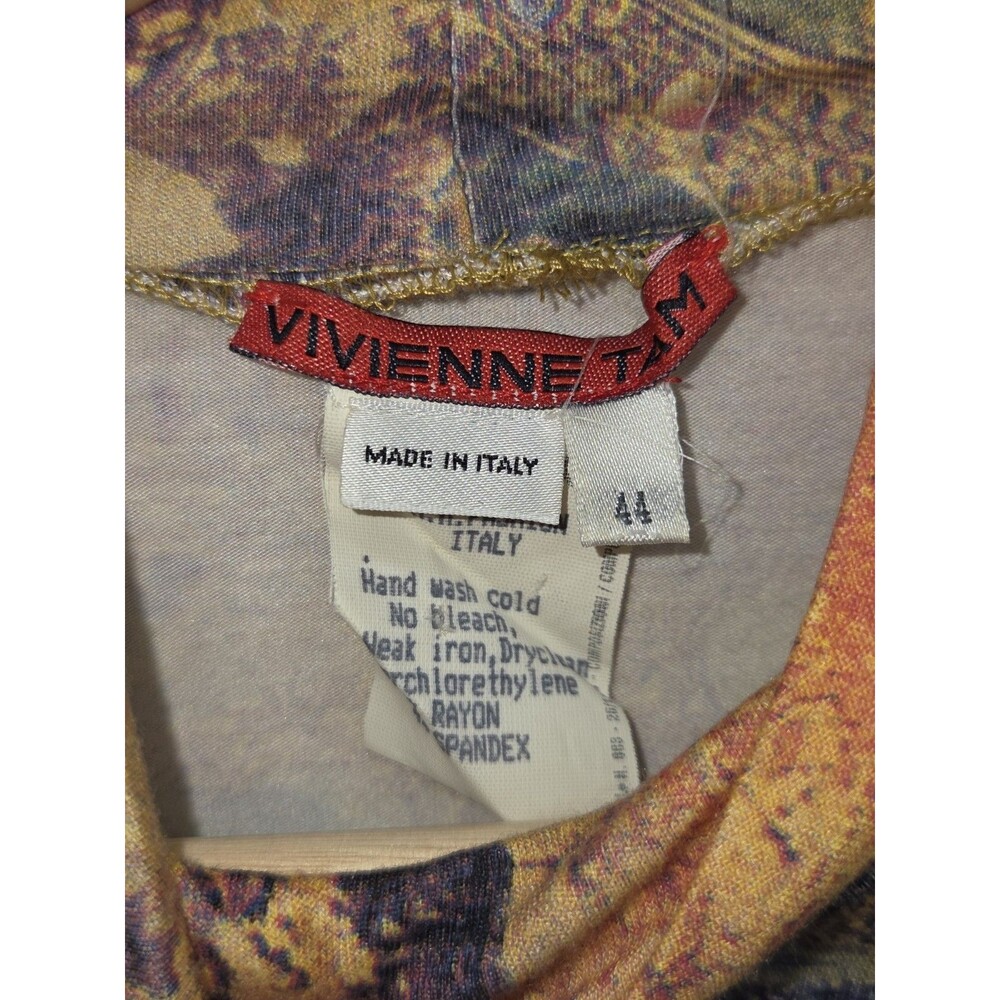 Vintage Y2K Vivienne Tam Buddha Print Mockneck Shirt Long Sleeves IT 44 US M/L - Picture 3 of 3